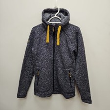 Rab Womens Amy Hoody Blue Teal Fleece Chunky Sweater Warm Top Hoody Jacket Uk 12