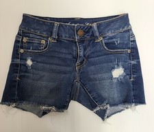 American Eagle Size 0 Super Stretch Jean Shorts Denim blue