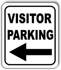 Visitor Parking Left Arrow Sign metal outdoor sign parking lot sign