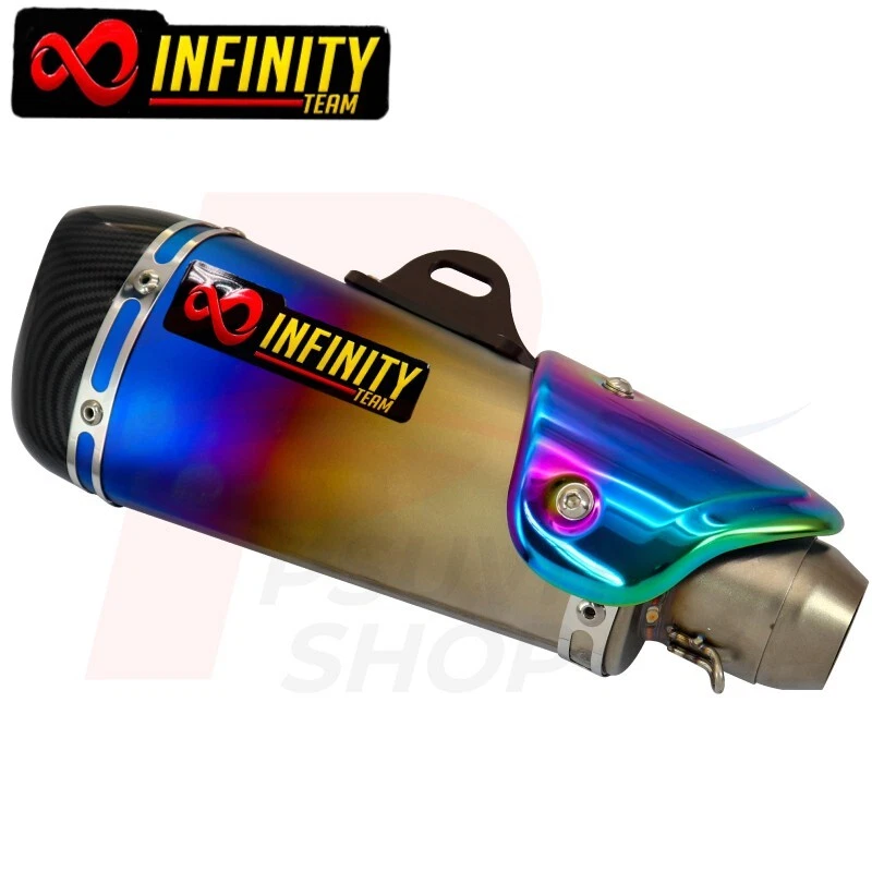Silenciador de escape universal tubo de escape 2" carbono/arco iris INFINITY Foto 2 de 4