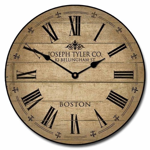 Barn wood Tan Clock, Large Wall Clock, Ultra Quiet, 8 Sizes, Lifetime Warranty - Picture 2 of 5