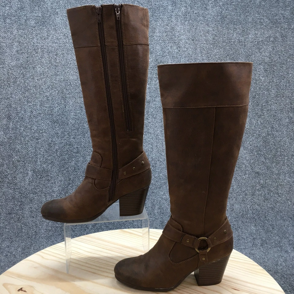 Botas A2 by Aerosoles Mujer 8 M Creatividad Altas Montar Marrón Cremallera Lateral Tacones Foto 2 de 4