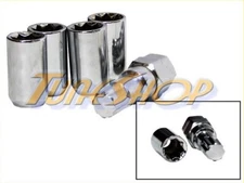 4 TUNER WHEEL LOCK LUG NUTS 8 POINT KEY 12X1.25 12 1.25 ACORN OPEN END CHROME N