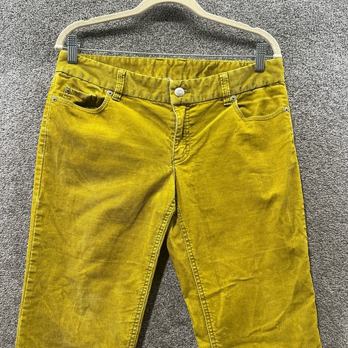 J Crew Corduroy Pants Women 8 Yellow/Green Mid Rise Bootcut Favorite Academia - Picture 3 of 14