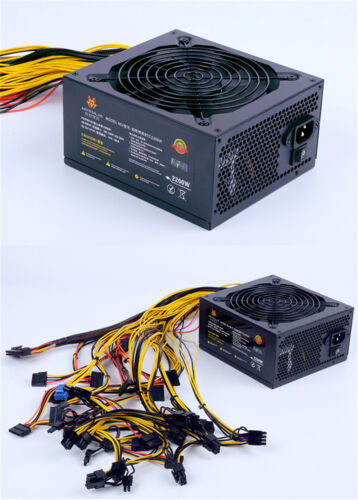 2200W Power Supply Mining ATX PSU PC Power Module 6/8 GPU Rig Coin 180V-240V - Picture 10 of 18