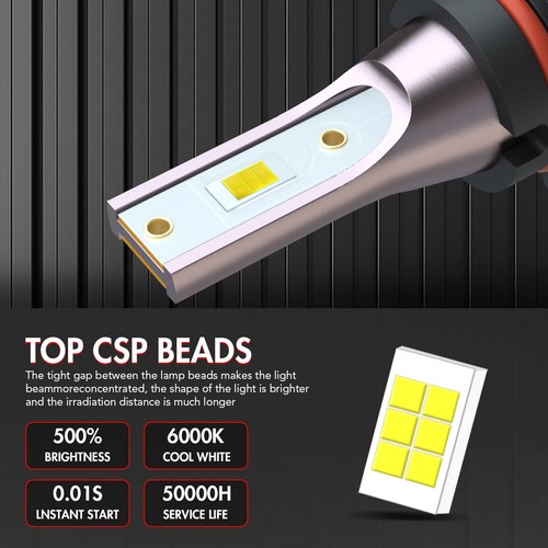 For 2007-2013 Toyota Tundra Combo 6x LED Headlight High Low Fog Light Bulbs LXQC - Picture 4 of 19