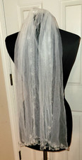 Stunning Bridal Veil Beaded 28" w/ Comb Wedding Rhinestones Jewels White