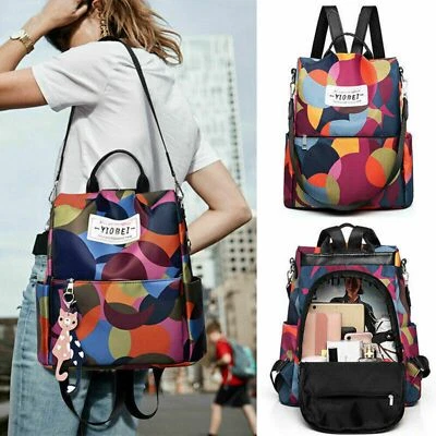 INSHOMEONLINE Womens Ladies Waterproof Anti Theft Backpack Rucksack Travel School Shoulder Bag