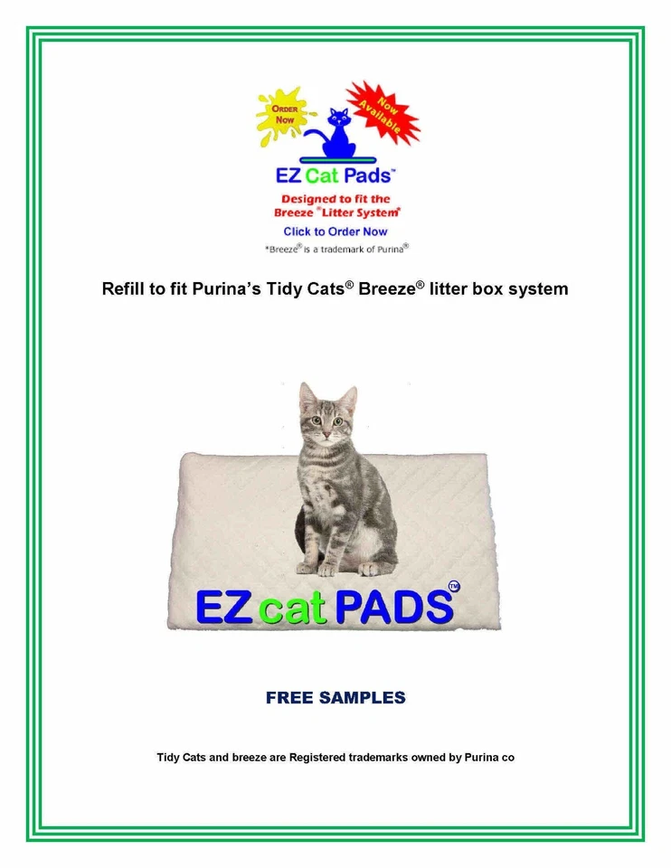 EZ Cat Pads Compatible w/ Breeze Litter Box 11.5x17" Up to 7 Days Odor Control