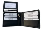 MEN'S GENUINE LEATHER WALLET WITH COIN ZIP POCKET BLACK ( MODEL  AVG 17 )