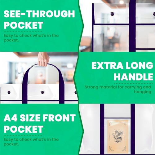 Art Portfolio Container Poster Board Transparent Bag Poster Board Storage Pouch - Picture 5 of 13