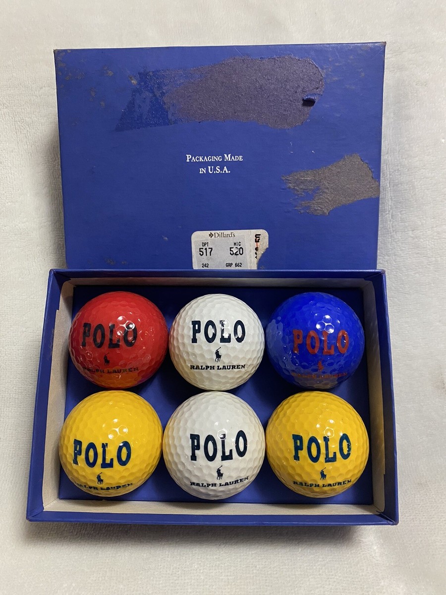 Polo by Ralph Lauren ボールとスタンド Vintage Polo Ralph Lauren 6-Golf Ball Set with Blue, Red