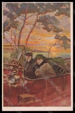 Artist Signed Balestrieri Lady Romantic Couple Car serie 312-5 postcard VK7945