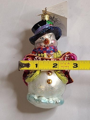 Christopher Radko Glass Ornament Frostys Banner Year 2000 New Tags Box Snowman - Picture 12 of 15