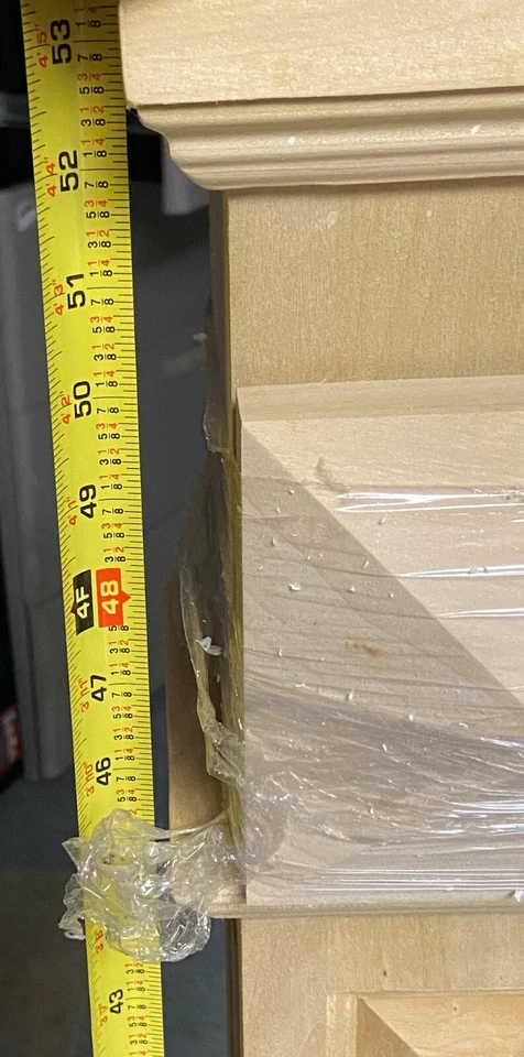 Caja de álamo sin terminar 55"x6" Newel forma cuadrada con paneles empotrados, NUEVO Foto 3 de 4