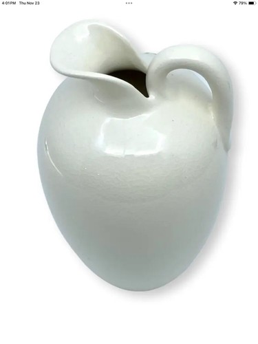 Antq Hull Art Pottery USA Pitcher Vase R-11-7-I Pink Dogwood Floral Shabby Chic - Picture 9 of 13