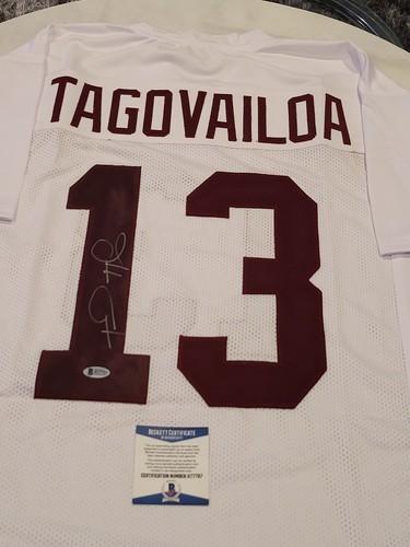Tua Tagovailoa Autographed/Signed Jersey Beckett COA Alabama Crimson Tide