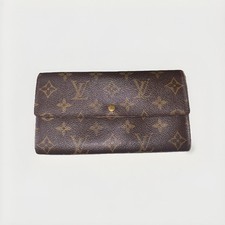 Louis-Vuitton Portefeuille Sarah Monogram Long Wallet M61734 Brown Authentic 609