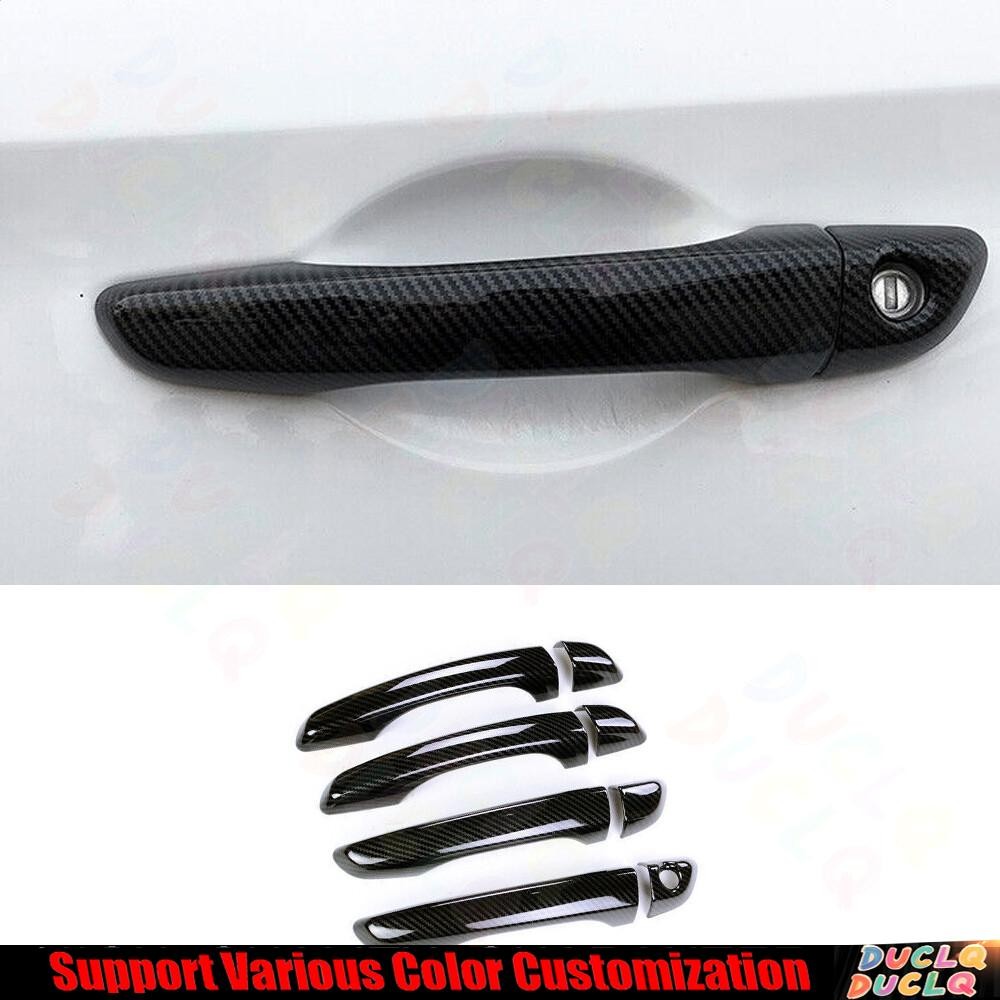 Exterior Side Door Handle Strip Trim For Hyundai Elantra 17-20 ABS Carbon Fiber