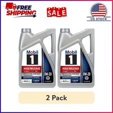 2 pack Mobil 1 High Mileage Full Synthetic Motor Oil 0W-20, 5 Quart 19.15 per gallon