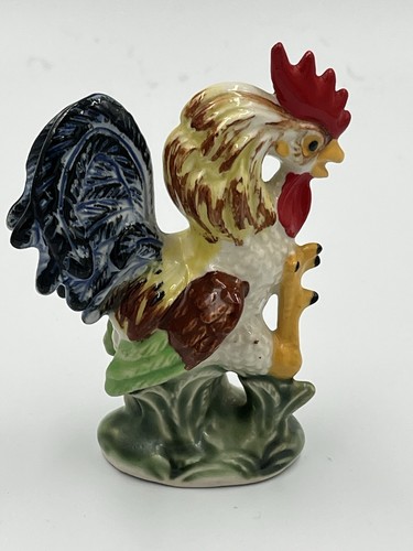 Vintage Napco Ceramic Hand Painted Fighting Roosters Salt & Pepper Shakers Japan - Picture 6 of 14