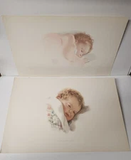 2 VTG Bessie Pease Gutmann Prints "Sun-kissed" & "On Dreamlands Border" 21"x 14"