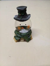 Vintage Mini Snowman Snow Globe Christmas Decor Winter Holiday