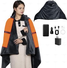 MIMYTH Cordless Heated Blanket Battery Operated with Hoodie 3 Temp 20000 mAh