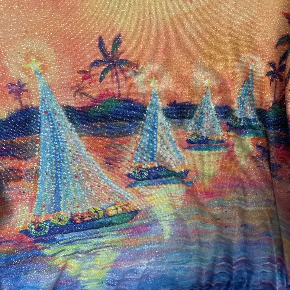 Blusa Top Mujer Coral Bay Tópica Navidad Plus 2X Mezcla Poliéster Manga 3/4 Foto 3 de 4