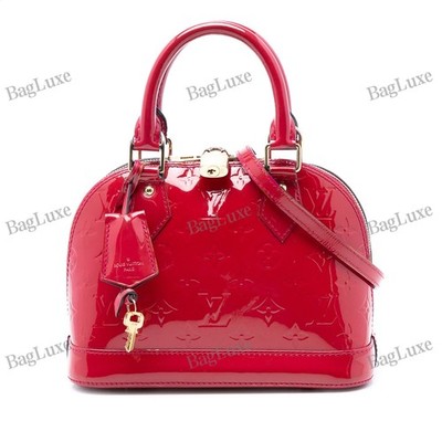 Louis Vuitton LV Monogram Vernis Alma BB Pre-Loved Dark Pink Bag