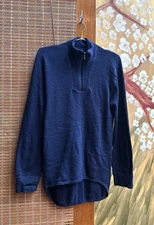 Ullfrotte AB Sweden Base Layer Wool Blend 1/4 Zip Pullover Size M 