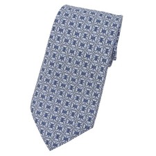beautiful HERMES 5560 MA Cravat 100 Silk Chain D Ancre All over Tie Blue with