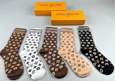 5 Pairs Mid Calf Crew Socks Gift Box Cotton Blend Casual Fashion Pattern Socks