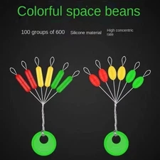 600pcs Float Rubber Stopper Fishing Bobber Stopper Oval Sliding Float Stops 