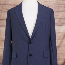 J Crew Thompson Suit Jacket Mens 42R Blue Stretch Polyester 2 Button Notch
