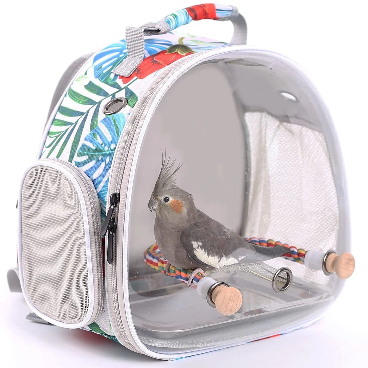 ORIZZP Bird Carrier Backpack with Rope Perch, Portable Bird Travel Carrier Ba...