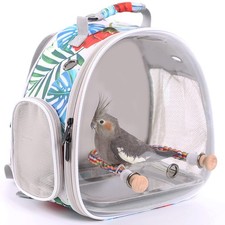 ORIZZP Bird Carrier Backpack with Rope Perch, Portable Bird Travel Carrier Ba...