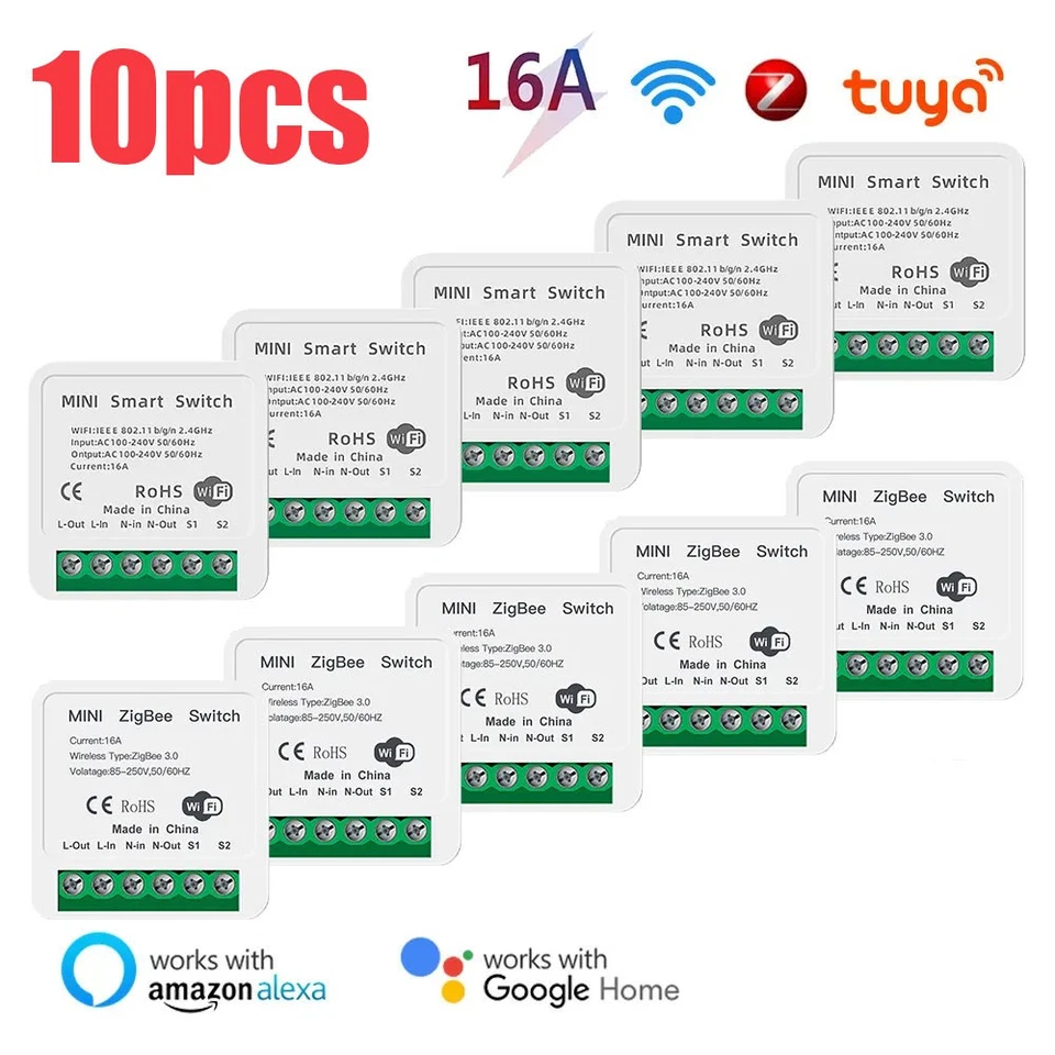 Zigbee 3.0 Smart Licht Schalter Modul Tuya Home Mini Funk Ein Ausschalter Alexa - Bild 2 von 4