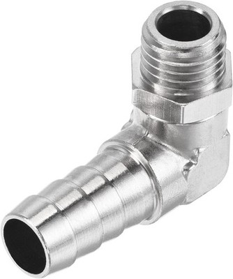 10mm Nickel-Plated Copper Hose Barb Elbow M12x1.25 Male Thread Connector