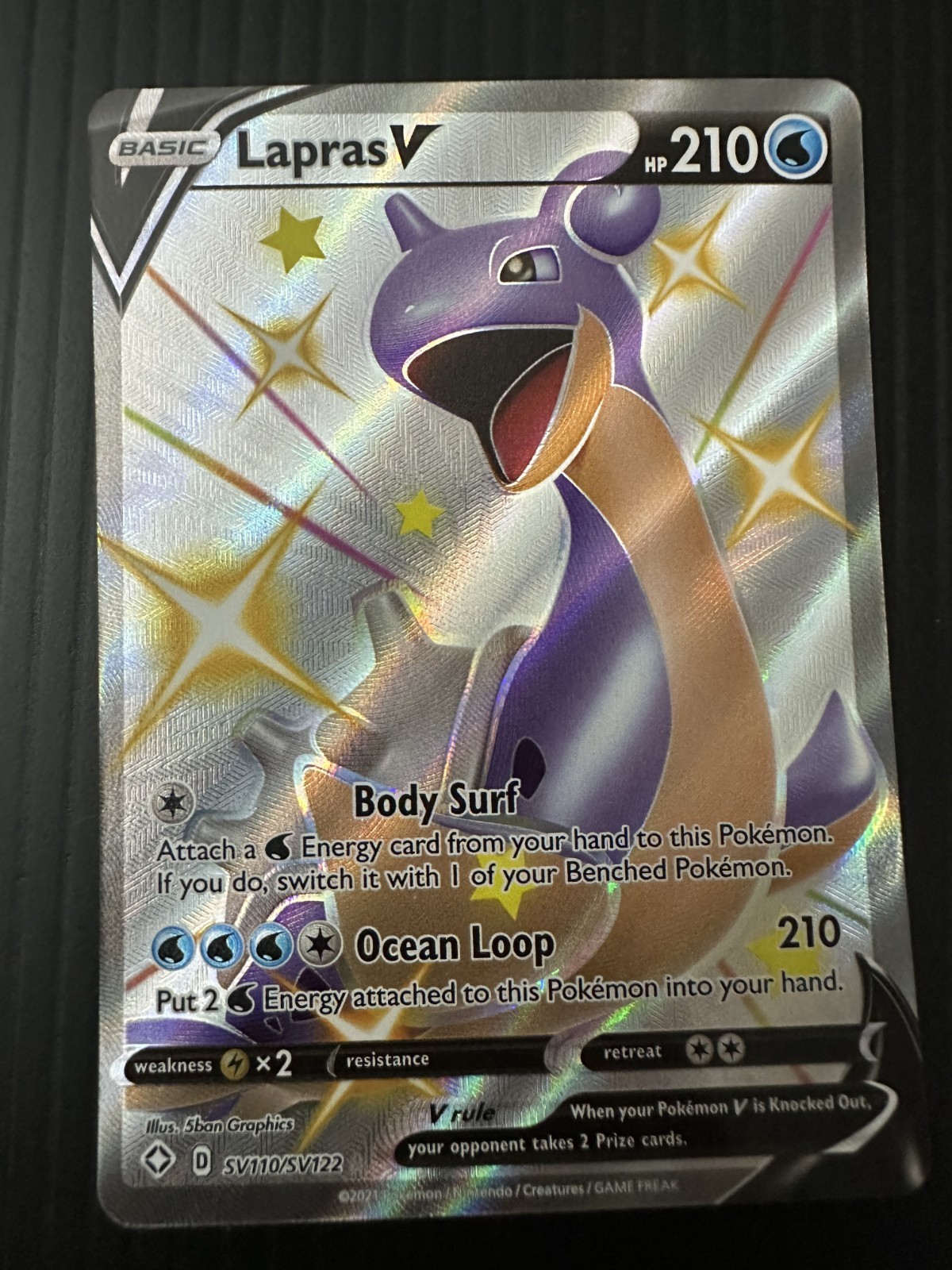 Lapras V SV110/SV122 Shining Fates: Shiny Vault Holo