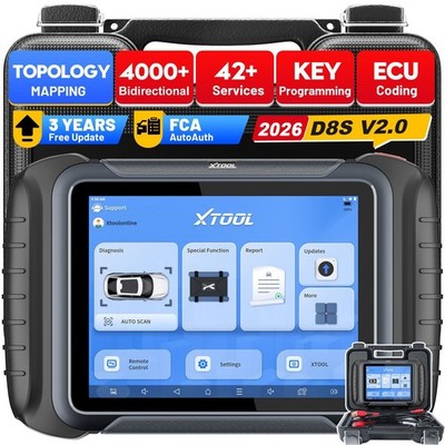 2026 XTOOL D8S 2.0 Profi KFZ OBD2 Diagnosegerät ECU Codierung KEY CODING TPMS DE