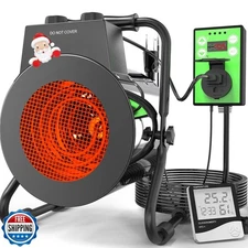 Buyplus Greenhouse Heater with Digital Thermostat, 1500W Outdoor 