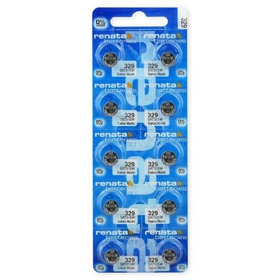 10 Renata 329 Sr731Sw Batterien Silber 1.55V Uhrenbatterie 10Bl NEU