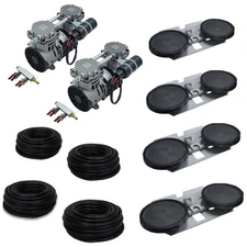 (2) 3.9 CFM Pump Aeration Kit, 400' of Tubing, (4) Double-10" EPDM Diffuser Disc