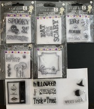 Studio G Halloween And Fall Clear Stamps Lot