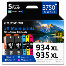 934XL 935XL 5PK Ink Cartridges for OfficeJet Pro 6230 6830 6835 6812 6820 6220