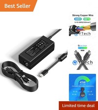 45W USB C Type C Chromebook Charger Laptop Fast Charging Power Adapter, Widel...