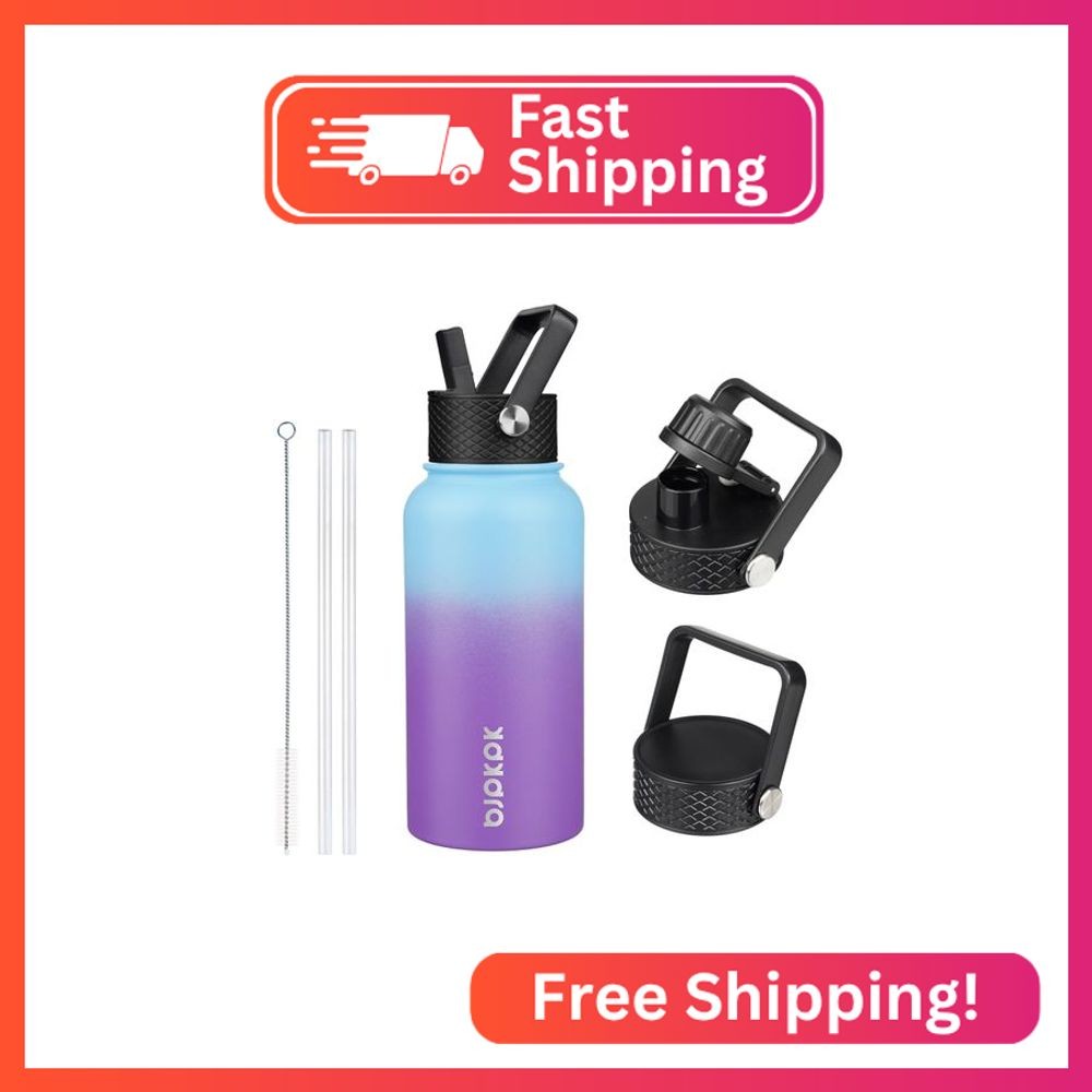 With Straw Lid, 27oz Stainless Steel Water Bottle