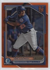 2024 Bowman Chrome Prospects Orange Refractor 2/25 Daiverson Gutierrez 19fe