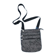 Borsa a tracolla Baggallini Horizon nera/grigio fantasia borsetta borsetta 10x11 usata in ottime condizioni
